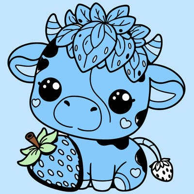 cute strawberry cow