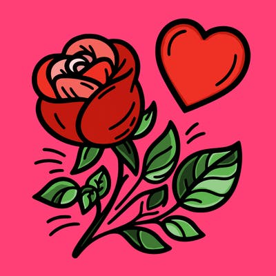 rose and heart