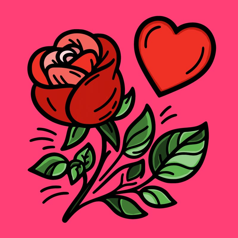 rose and heart