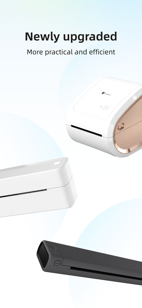 Labelife - A collection of three Phomemo portable thermal printers showcasing the newly upgraded and efficient Labelife app.