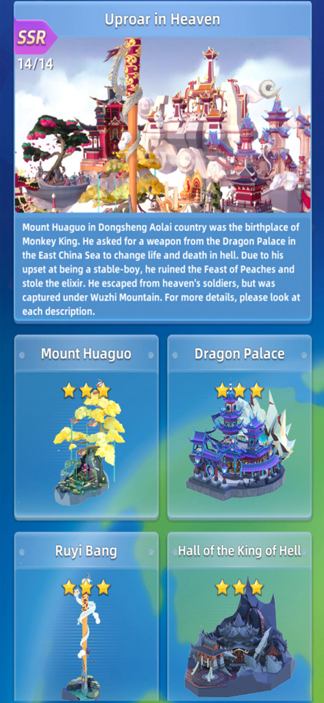Pocket World-New Journey - A selection of 3D puzzle models based on Chinese mythology including the Dragon Palace and Mount Huaguo