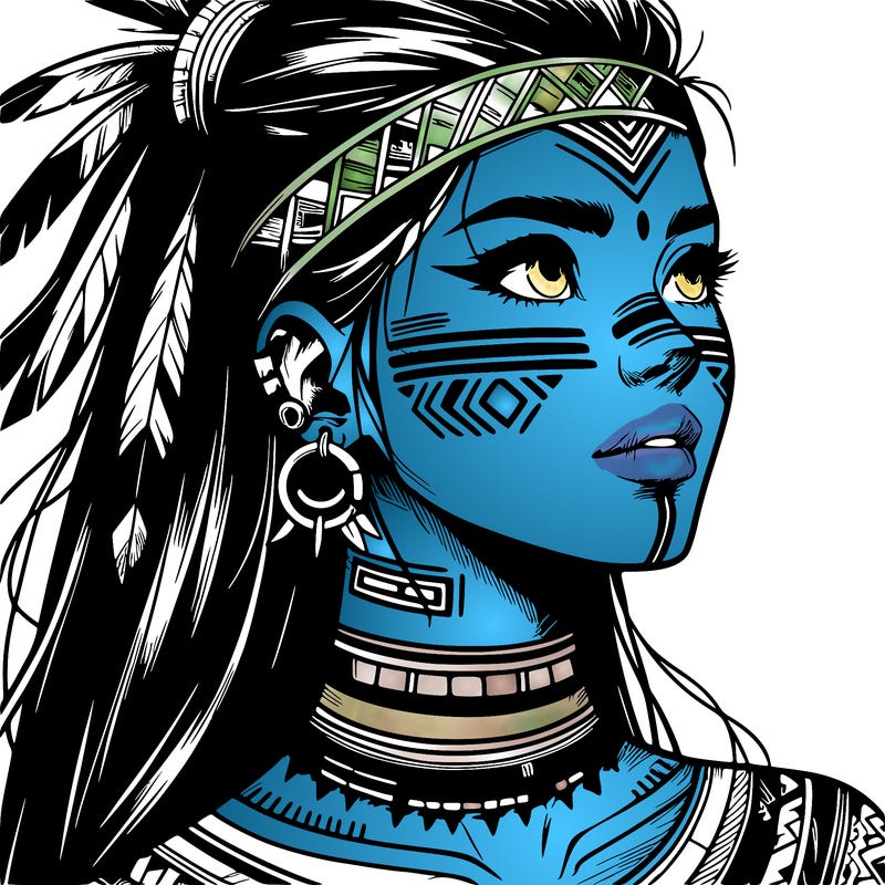 realistic tribal manga woman