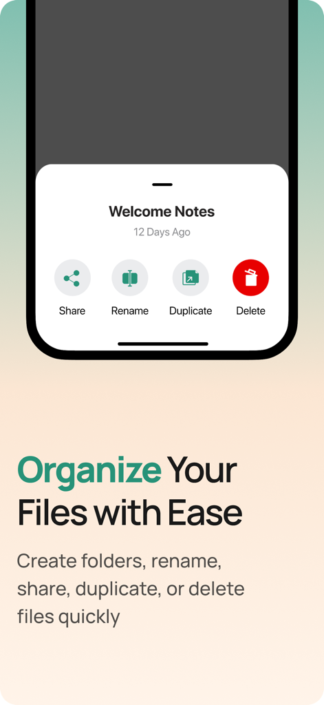 Macwhisper - Text To Speech - Interface of Macwhisper app showing file management options for organizing and sharing documents