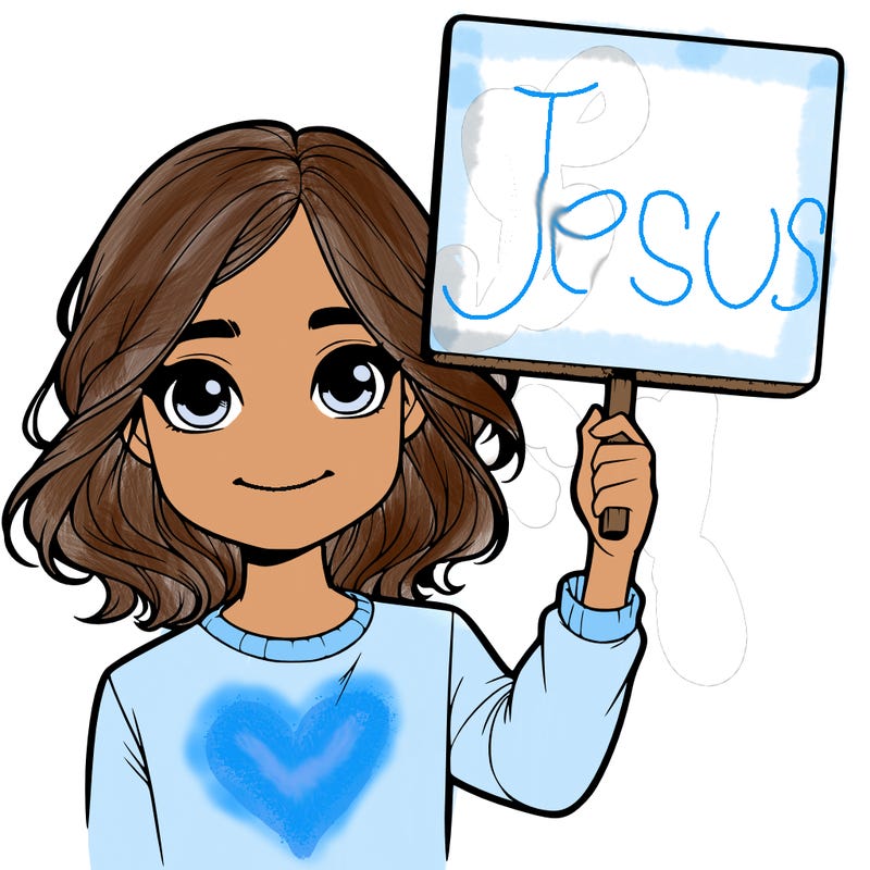 realistic girl holding up a sign