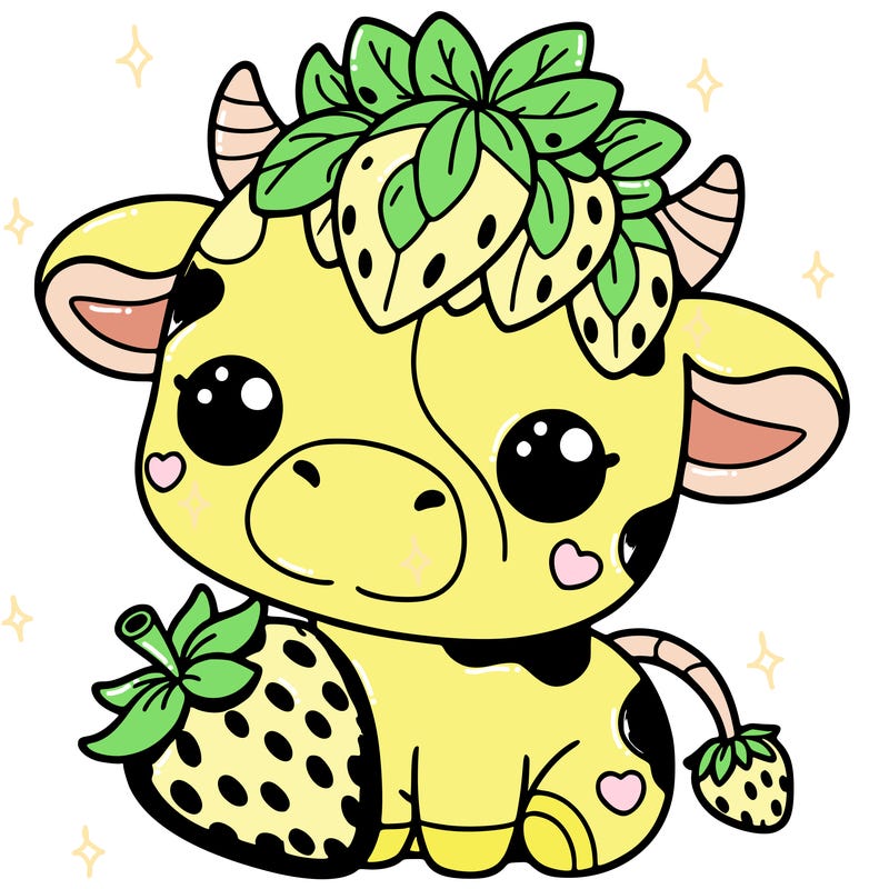 cute strawberry cow