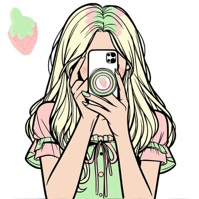 a realistic girl holding her phone taking pictures