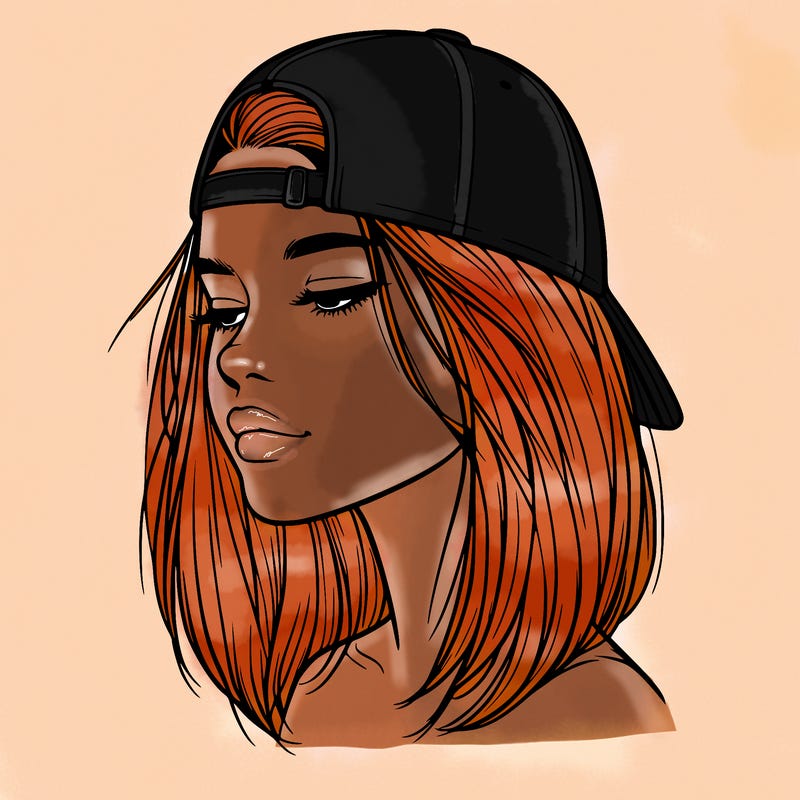 realistic  girl with a backwards hat