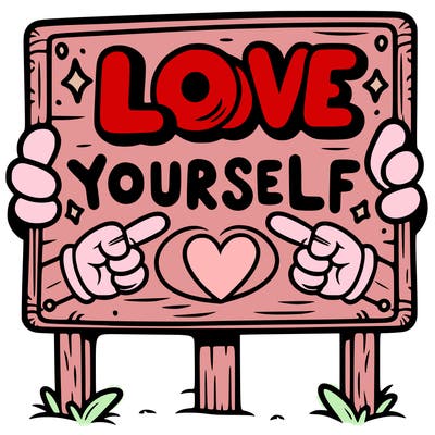 a sign where it is written: love yourself