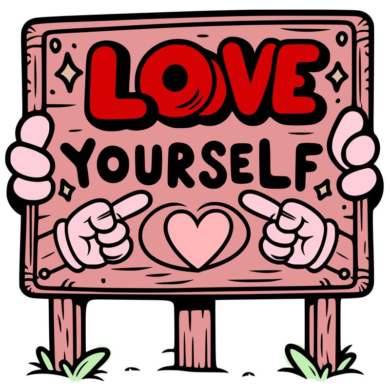 a sign where it is written: love yourself