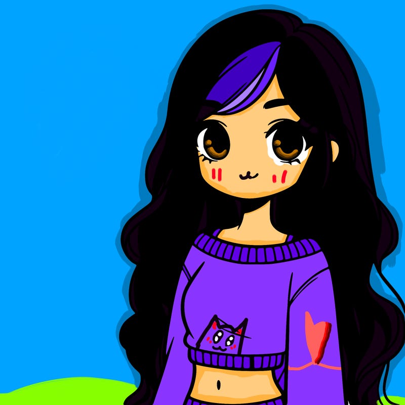 girl with long hair and a crop top with a sweater