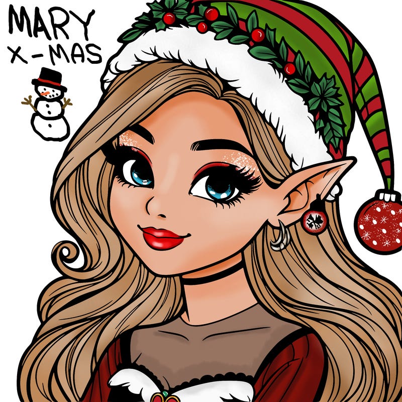 christmas girl elf realistic