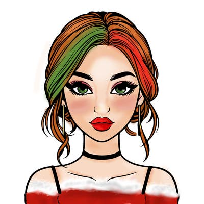 realistic girl with makeup on