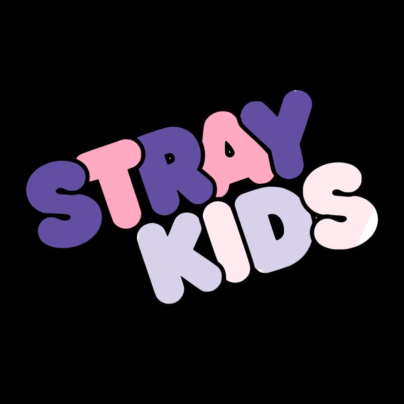 bubble letters saying stray kids