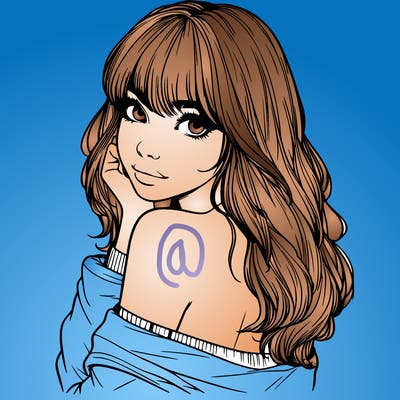 realistic girl with bangs looking over her shoulder