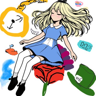 realistic girl floating