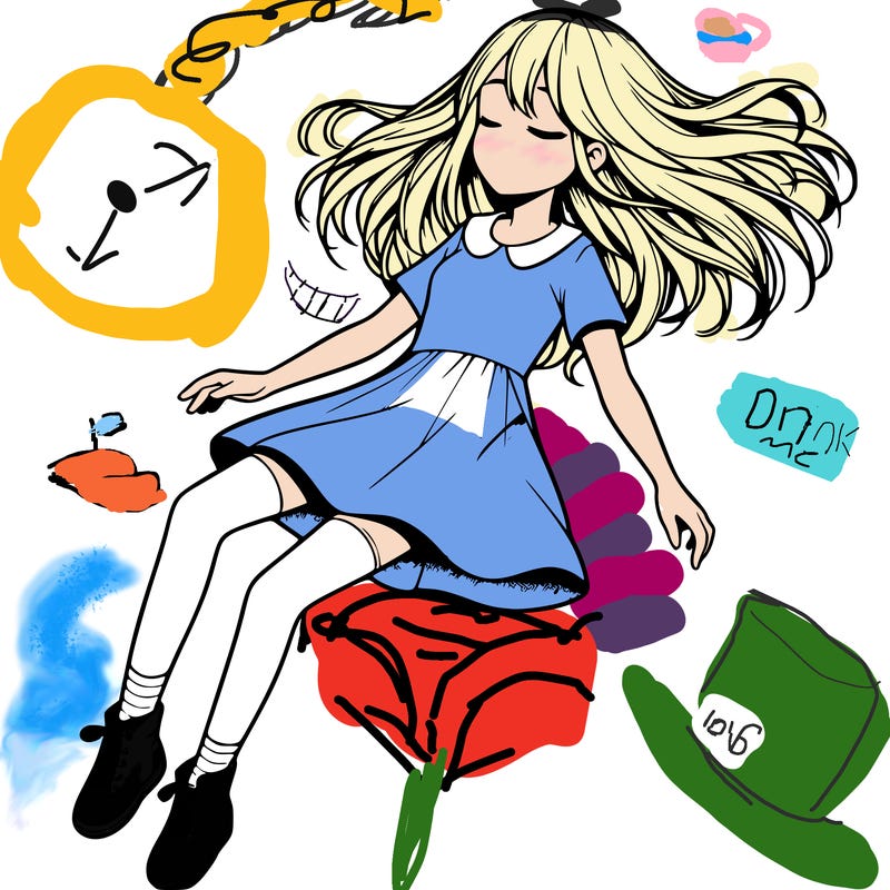 realistic girl floating