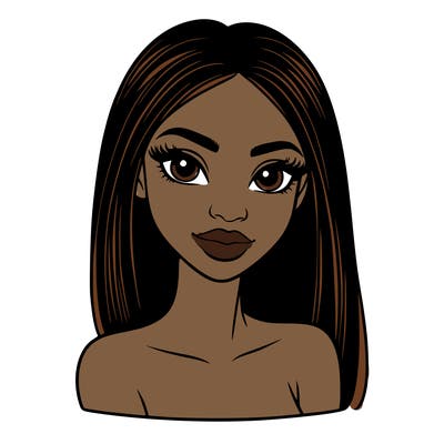 beautiful black woman with straight hair