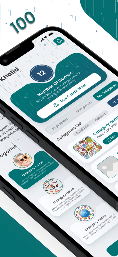 Anasa W Anasa App-Bildschirm mit Spielkategorien und Optionen für soziales Spielen