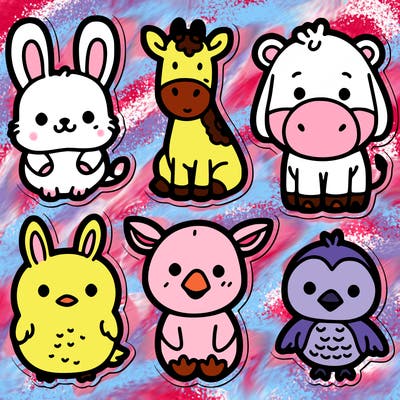 cute animal stickers