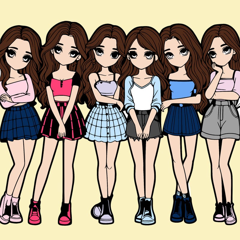 a group of girls realistic