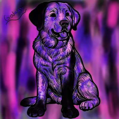 realistic adult dog sitting down