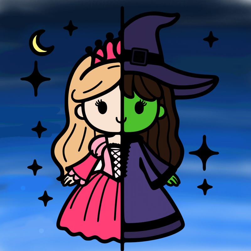 split princess and witch