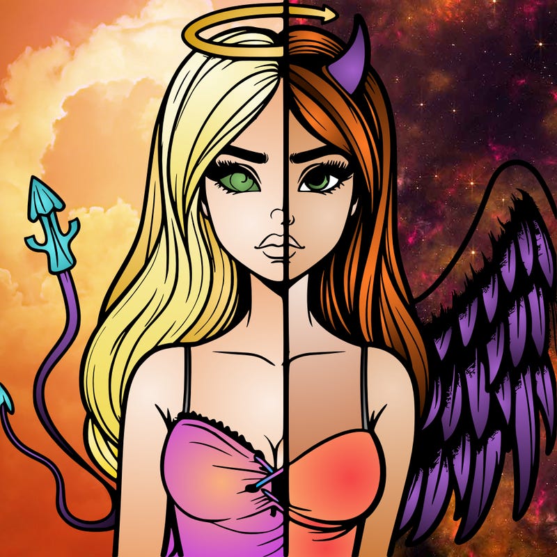 devil vs angel realistic girl