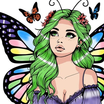 butterfly fairy realistic girl