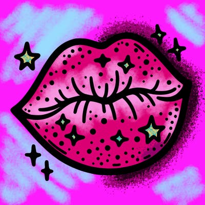 glittery lip