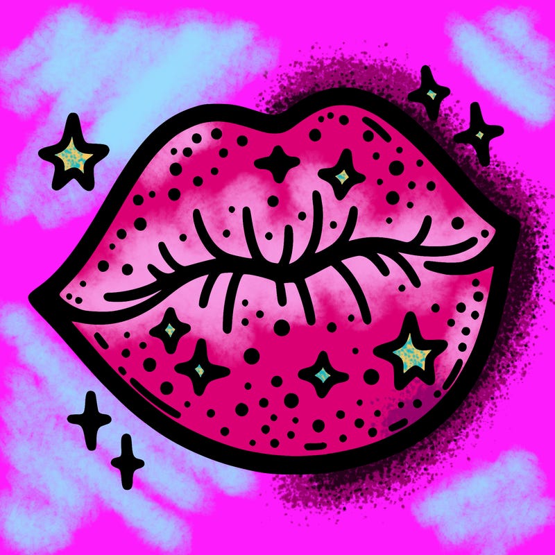 glittery lip