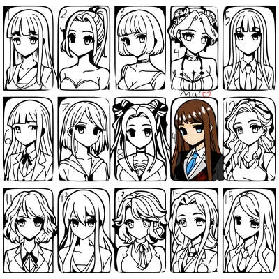 girls that look diffrent anime