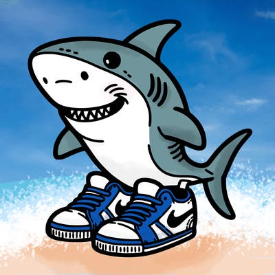 shark 🦈 with tennis shoes