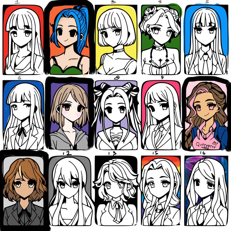 girls that look diffrent anime