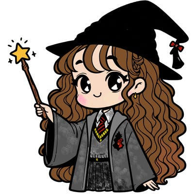 hogwarts girl with wand