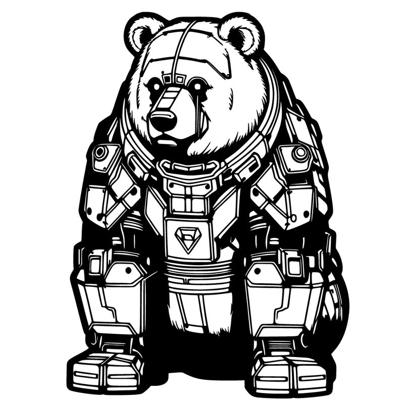 realistic cyberpunk bear