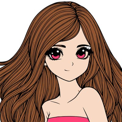 realistic girl pretty long hair