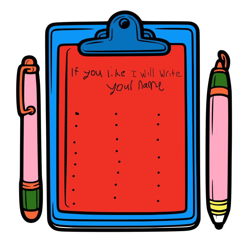 blank clip board with pen