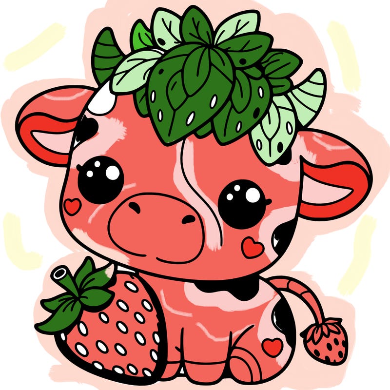 cute strawberry cow