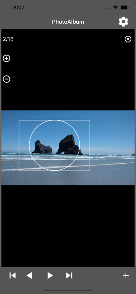 User interface for selecting and cropping images for a smartwatch photo album watch face.