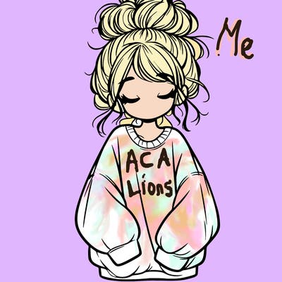 girl with baggy sweatshirt and messy bun