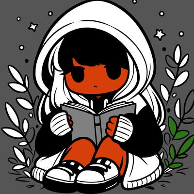 girl in oversized hoodie reading a book