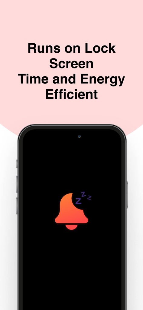 Fatigue Alert - Stay Awake - Fatigue Alert app screenshot showing lock screen and energy efficiency features with a bell alert icon