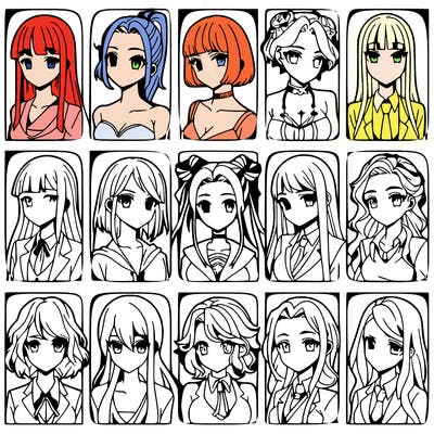 girls that look diffrent anime