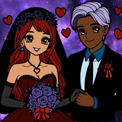 a pretty teen girl getting married to a handsome boy