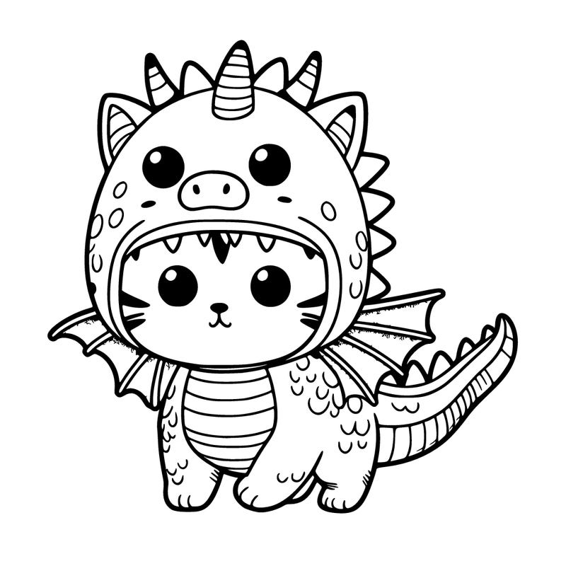 cat dressed up as a dragon