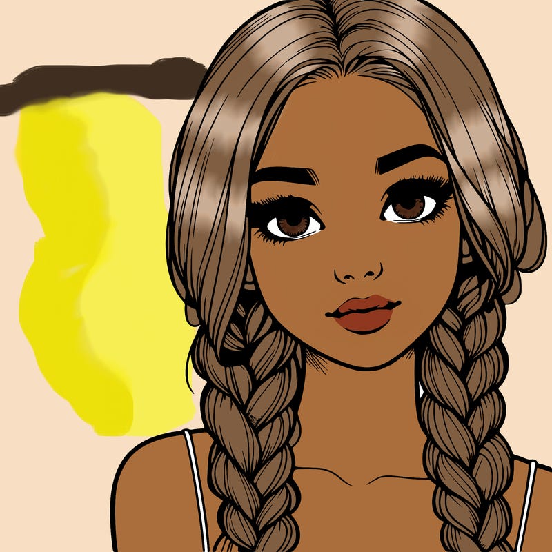 realistic girl with braids