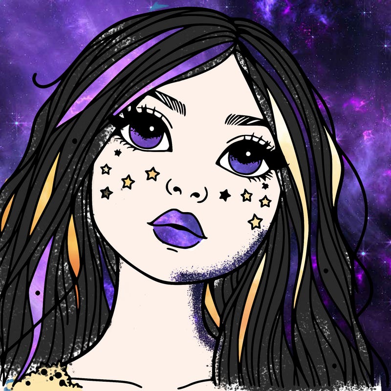 a beautiful girl with freckles that look like stars