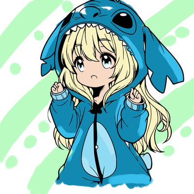 anime girl in a stitch onsie