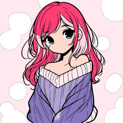 shy pretty girl wearing a sweater that is falling off one shoulder portrait