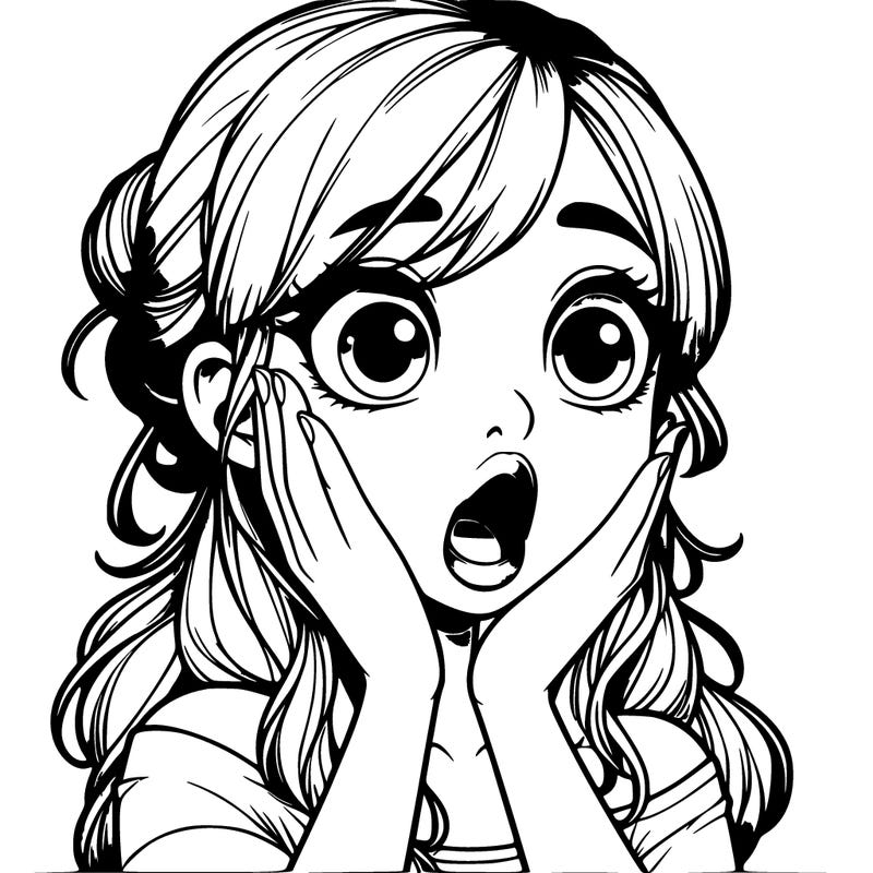 realistic shocked girl